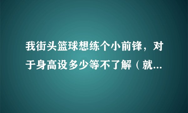 我街头篮球想练个小前锋，对于身高设多少等不了解（就是建角色的细分），顺便取个好听名字，谢谢！