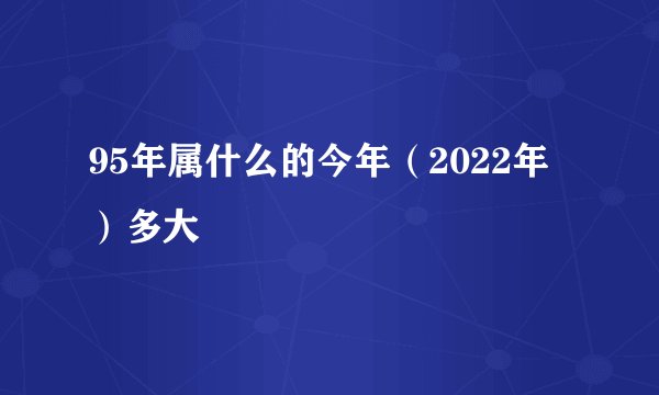 95年属什么的今年（2022年）多大