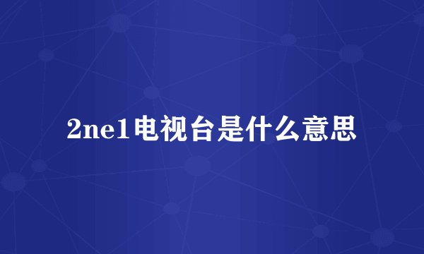 2ne1电视台是什么意思