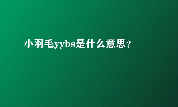 小羽毛yybs是什么意思？
