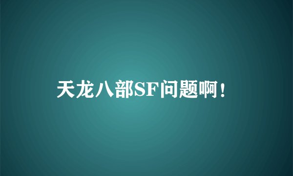 天龙八部SF问题啊！