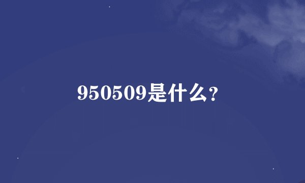 950509是什么？
