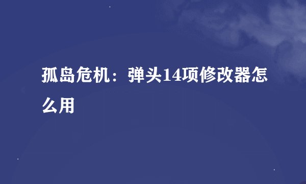 孤岛危机：弹头14项修改器怎么用
