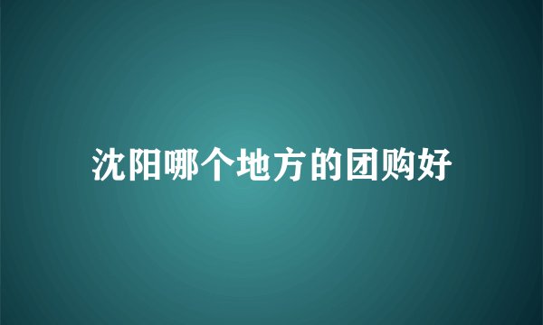 沈阳哪个地方的团购好