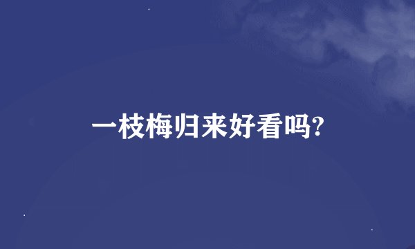 一枝梅归来好看吗?