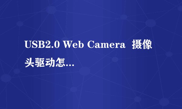 USB2.0 Web Camera  摄像头驱动怎么装？？？？