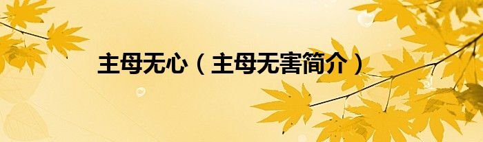 主母无心主母无害简介
