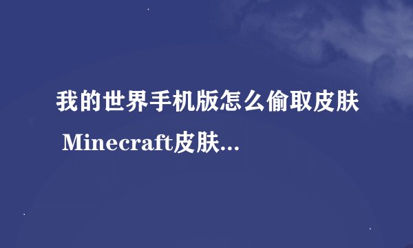 我的世界手机版怎么偷取皮肤 Minecraft皮肤偷取器介绍
