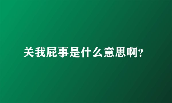 关我屁事是什么意思啊？
