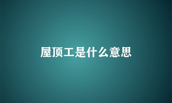 屋顶工是什么意思