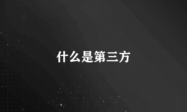 什么是第三方
