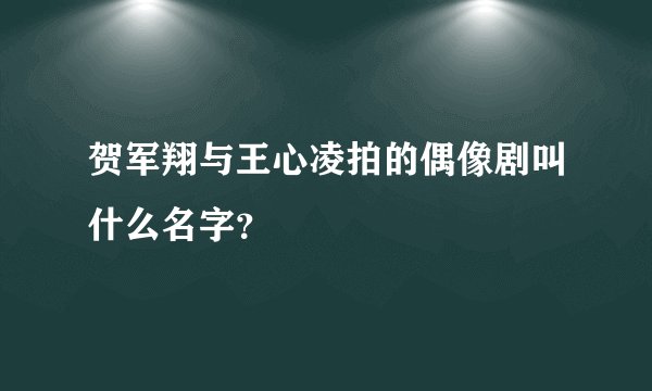 贺军翔与王心凌拍的偶像剧叫什么名字？