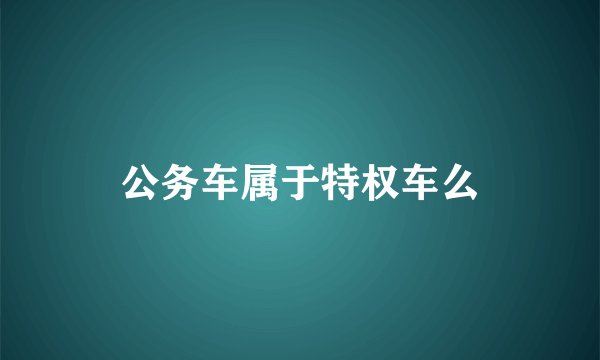 公务车属于特权车么