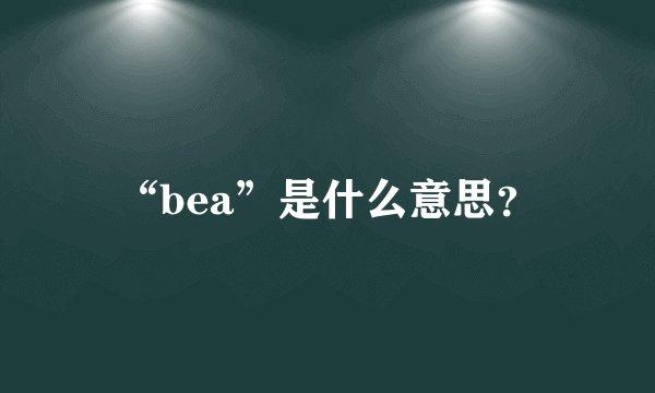 “bea”是什么意思？