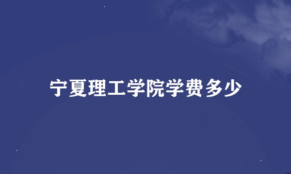 宁夏理工学院学费多少