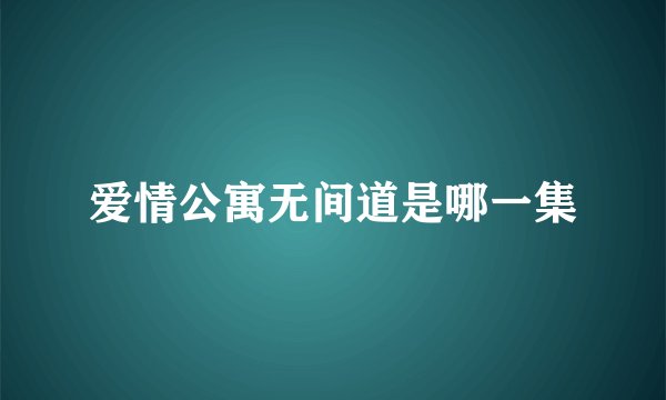 爱情公寓无间道是哪一集
