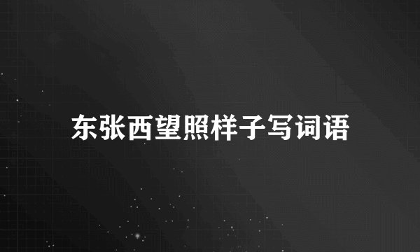东张西望照样子写词语