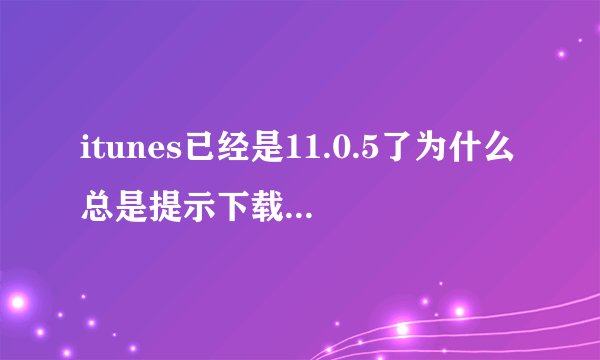 itunes已经是11.0.5了为什么总是提示下载更新11.0.5？