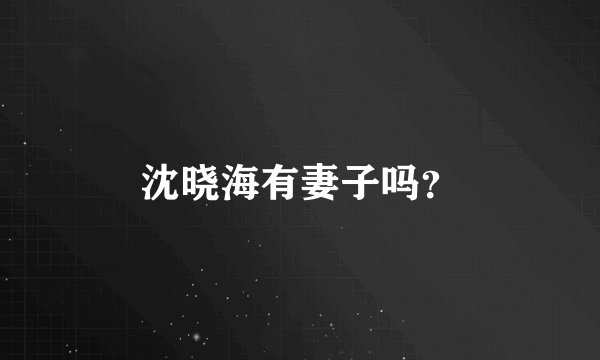 沈晓海有妻子吗？