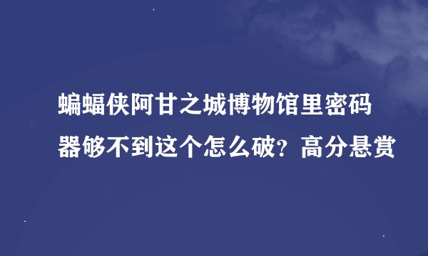 蝙蝠侠阿甘之城博物馆里密码器够不到这个怎么破？高分悬赏