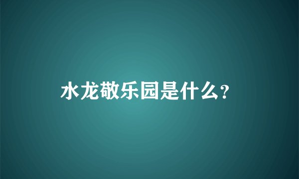 水龙敬乐园是什么？