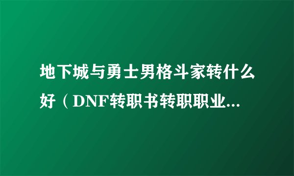 地下城与勇士男格斗家转什么好（DNF转职书转职职业推荐）「知识库」