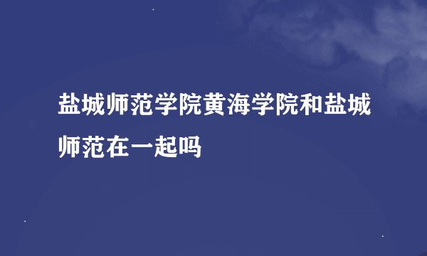 盐城师范学院黄海学院和盐城师范在一起吗