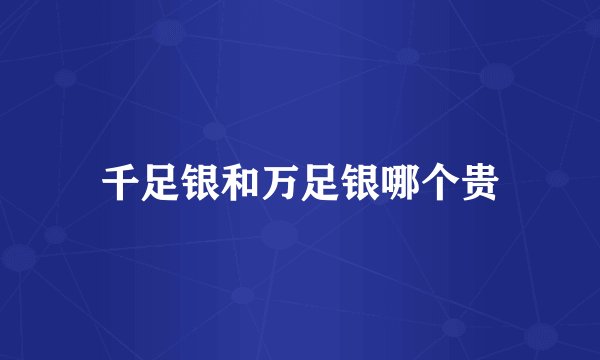 千足银和万足银哪个贵