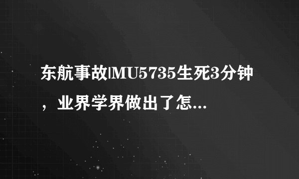 东航事故|MU5735生死3分钟，业界学界做出了怎样的深度分析？