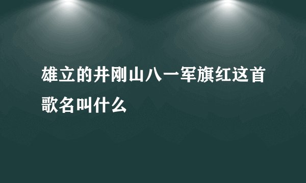雄立的井刚山八一军旗红这首歌名叫什么