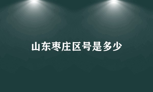 山东枣庄区号是多少