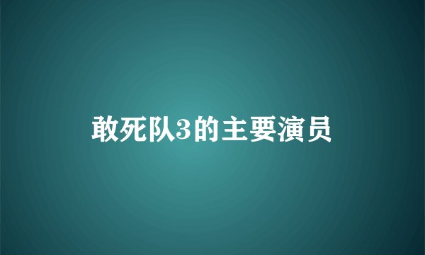 敢死队3的主要演员