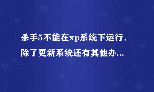 杀手5不能在xp系统下运行，除了更新系统还有其他办法吗一更新就不能玩