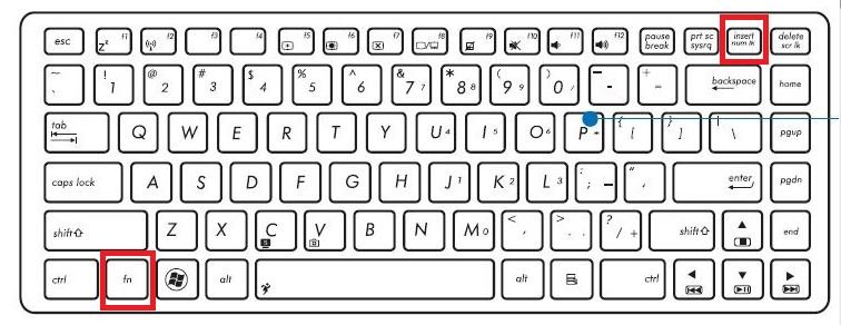 华硕笔记本电脑键盘字母变成数字了怎么切换过来?