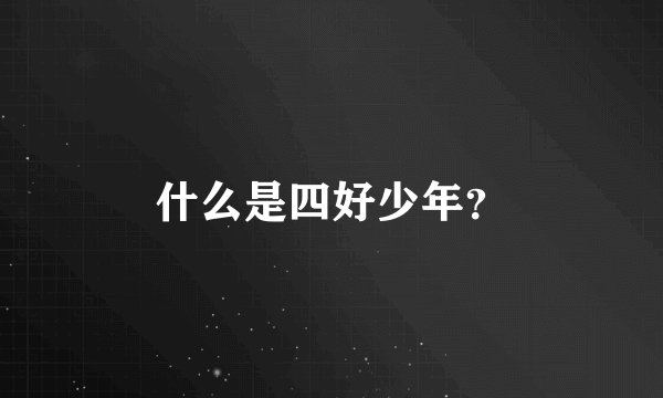 什么是四好少年？