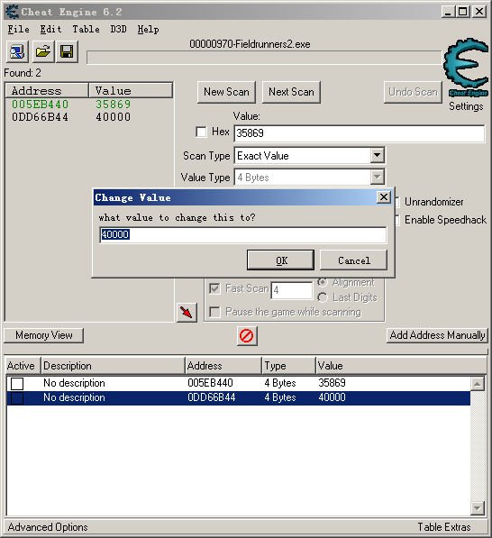 cheat engine 6.2修改器如何修改 坚守阵地2PC版?? 求完整过程 最好有截图 谢谢啦~~