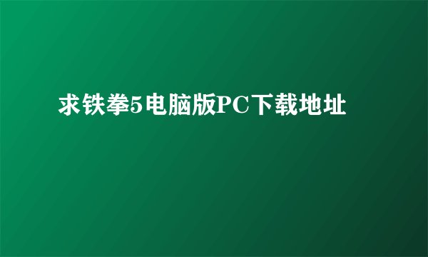 求铁拳5电脑版PC下载地址