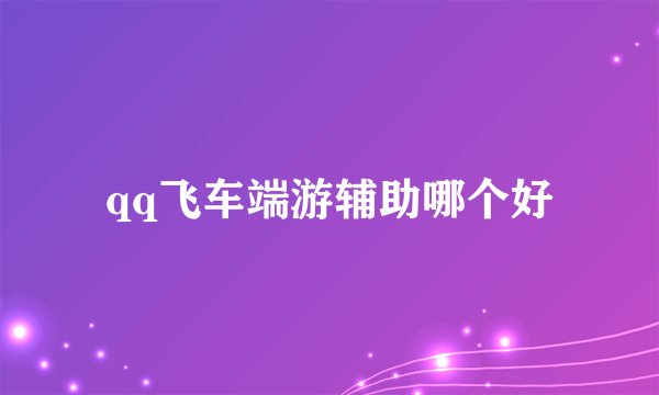 qq飞车端游辅助哪个好