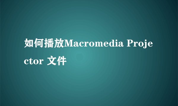 如何播放Macromedia Projector 文件