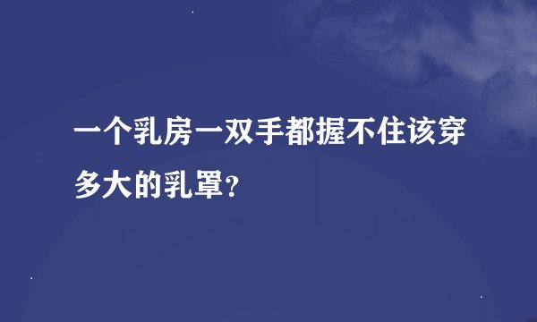一个乳房一双手都握不住该穿多大的乳罩？