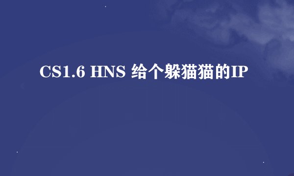 CS1.6 HNS 给个躲猫猫的IP