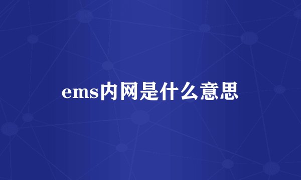 ems内网是什么意思
