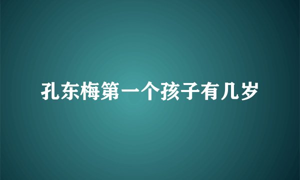 孔东梅第一个孩子有几岁