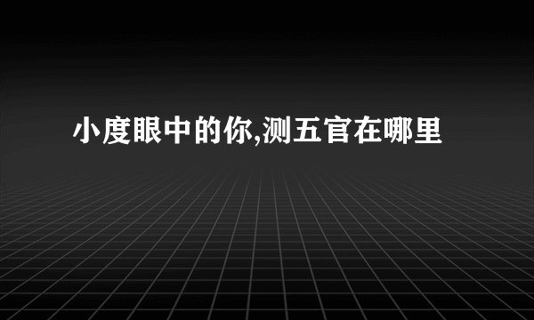小度眼中的你,测五官在哪里