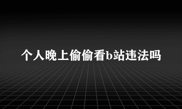 个人晚上偷偷看b站违法吗