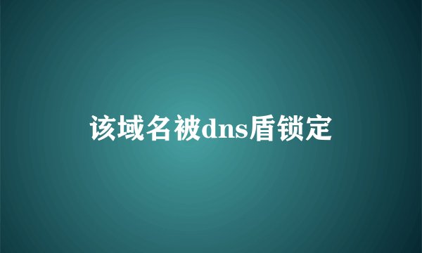 该域名被dns盾锁定