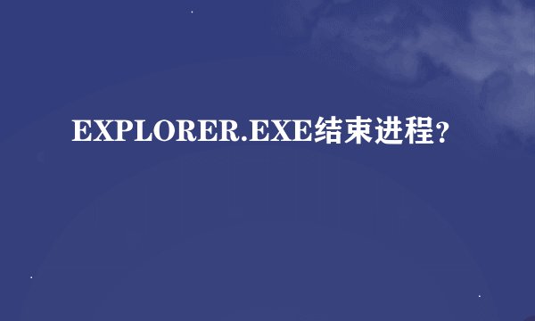 EXPLORER.EXE结束进程？
