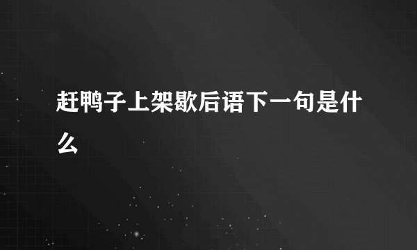 赶鸭子上架歇后语下一句是什么