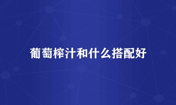 葡萄榨汁和什么搭配好