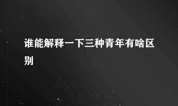 谁能解释一下三种青年有啥区别